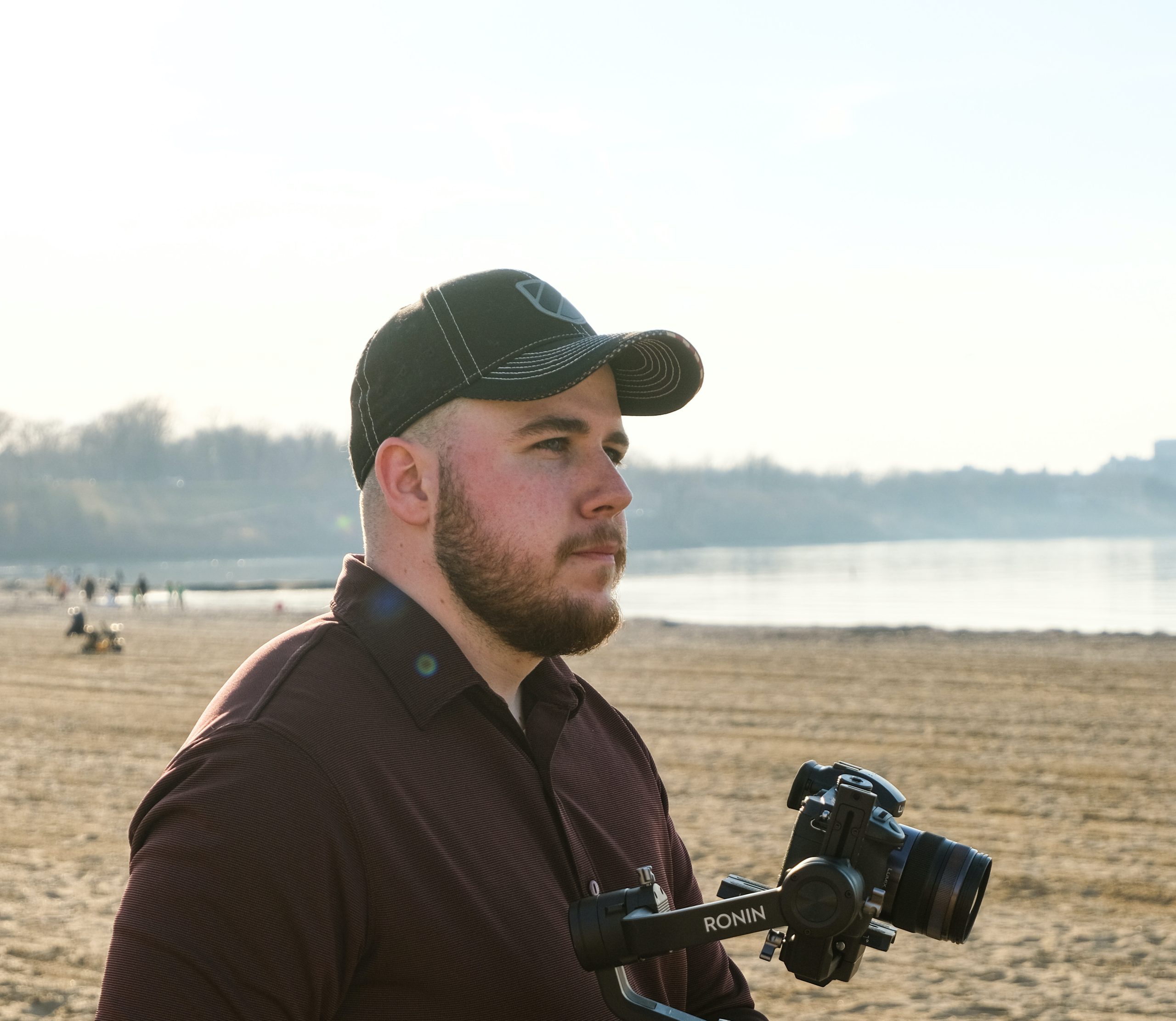 a man holding a camera