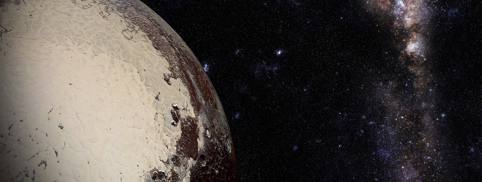 a planet in space with stars