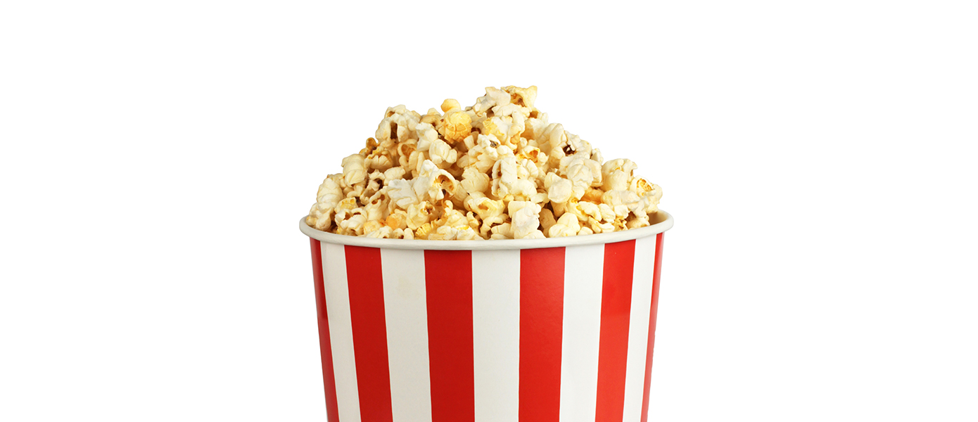 a bucket of popcorn